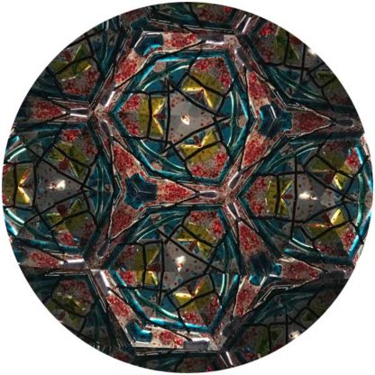P129 Black Ceramic - Red-Black Swirled Glass - Image 4