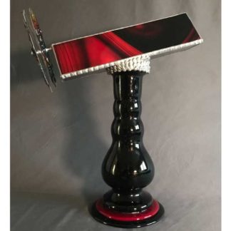 P129 Black Ceramic - Red-Black Swirled Glass