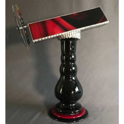 P129 Black Ceramic - Red-Black Swirled Glass
