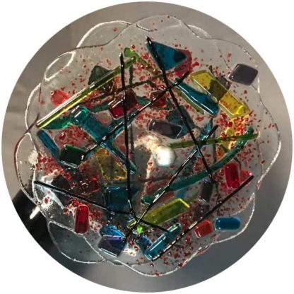 P129 Black Ceramic - Red-Black Swirled Glass - Image 2