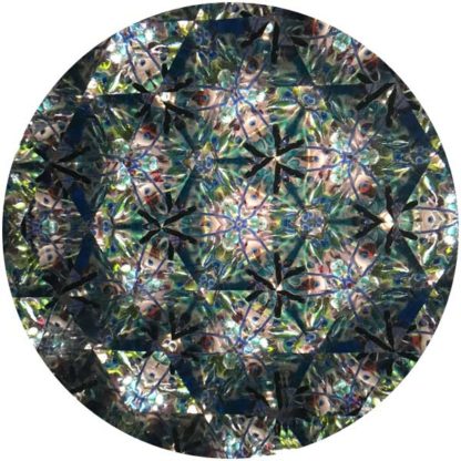 P133 Brass & Porcelain Blue Flower Base - Cobalt Glass - Image 4