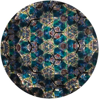 P133 Brass & Porcelain Blue Flower Base - Cobalt Glass - Image 5