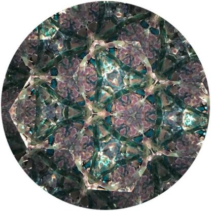 P134 Sandblased Etched Base - Iridized Light Teal Glass - Image 3