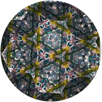 P134 Sandblased Etched Base - Iridized Light Teal Glass - Image 4